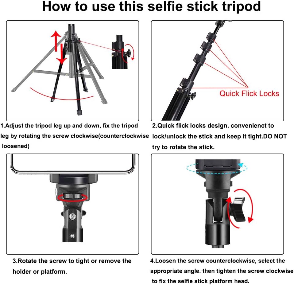 Phone Tripod Stand Selfie Stick 54 Inch Portable Aluminum Alloy with Wireless Remote Shutter for iPhone 12 11 pro Xs Max Xr X 8 7 6 Plus, Android Samsung Galaxy Smartphone Tripod Vlog/Live Stream: Camera & Photo