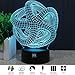 HUI YUAN Abstract 3D Lamp Room Bedroom Decorative Night Light Multi 7 Color Change USB Cable Smart Touch Button LED Desk Table Light Lamp Kida Kiddie Gift