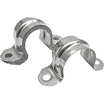 Nge 3inch Rigid Pipe Strap Clamp, Two Hole Strap,U Bracket Tube Clip, Stainless Steel Heavy Duty Pipe Fasten Holder, 10PCS