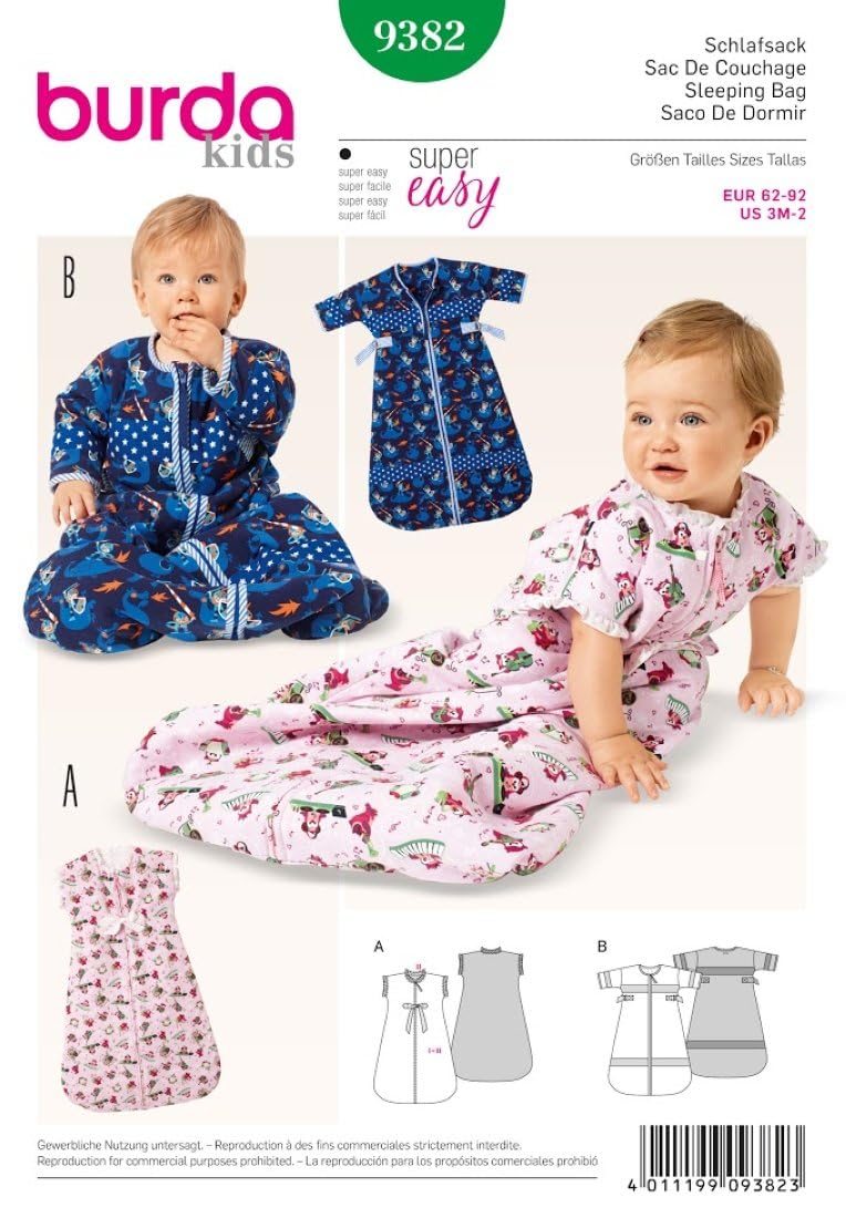 Burda Style Sewing Pattern B9382 babies' Sleeping Bag