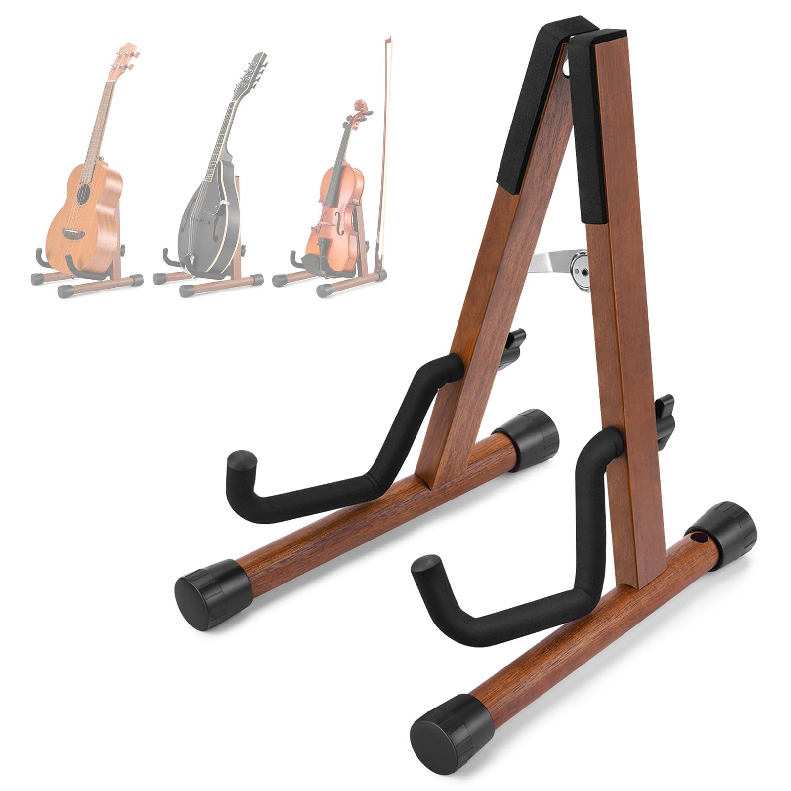 Donner Wood Ukulele Stand Mini Guitar Stand for Violin, Hush Guitar, Mandolin, Ukulele, Banjo, Folding Floor Stand A-Frame Holder for Small Musical Instruments