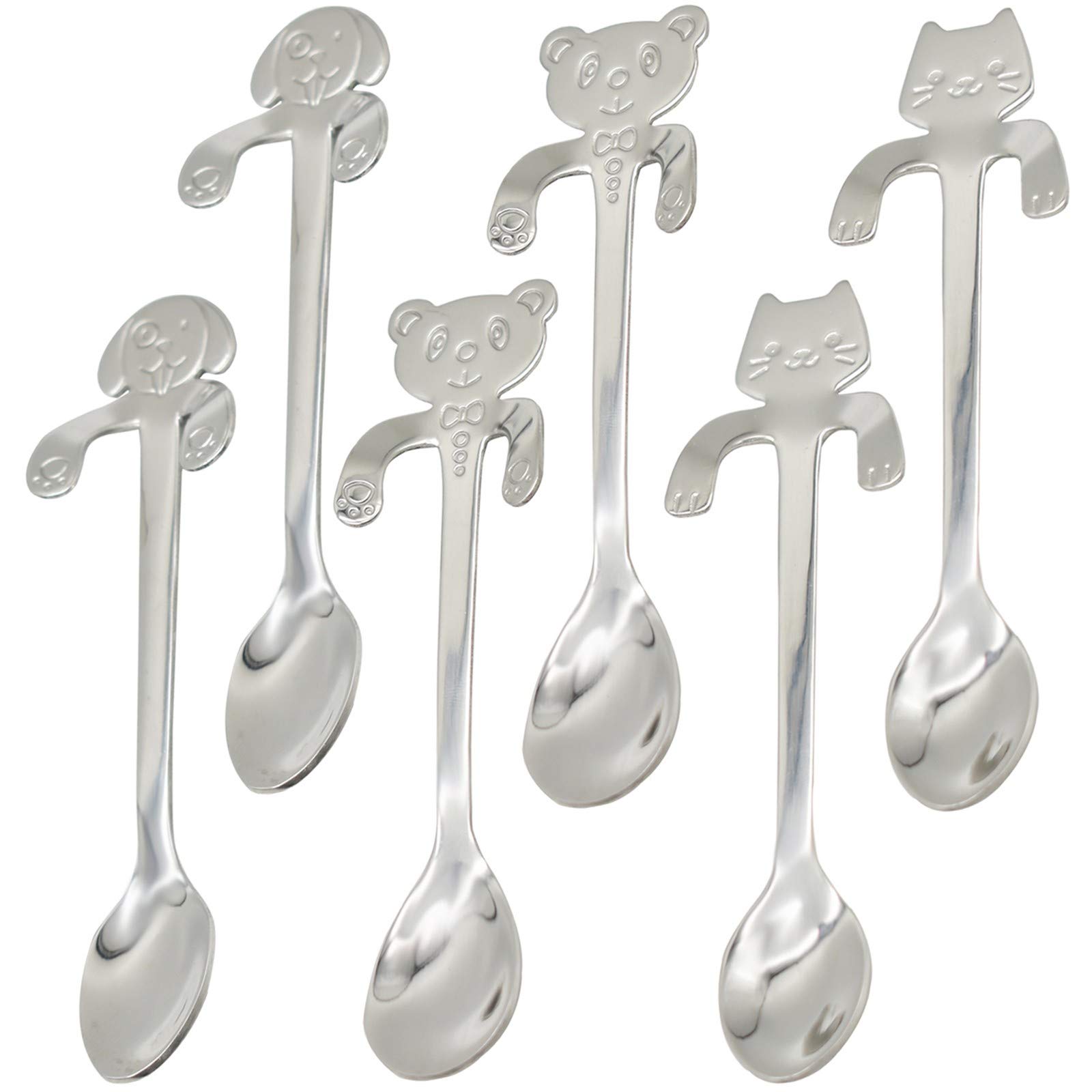Photo 1 of Maydahui 4 PCS Dog Cat Bear Coffee Spoon 4.5 inch Animal Spoons 18/10?304?Stainless Steel Hanging Stirring Dessert Drink Spoons Tableware Kitchen Supplies