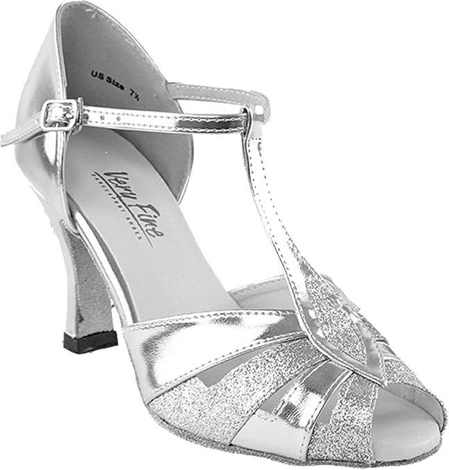 Women's Ballroom Dance Shoes Tango Wedding Salsa Dance Shoes Silver