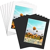 ZBEIVAN 12 Packs White and Black Colors 11x14 Picture Frame Mats for 8.5x11 Photos, Artworks and Prints, White Core Bevel Cut Frame Mattes