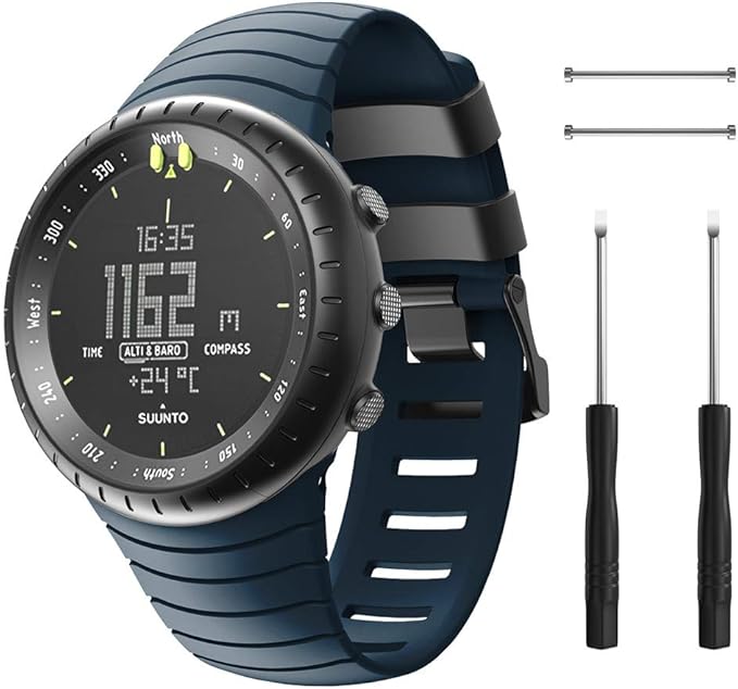 NotoCity - Correa de repuesto para Suunto Core, accesorio de goma, correa deportiva con cierre de metal, compatible con reloj inteligente Suunto Core ...