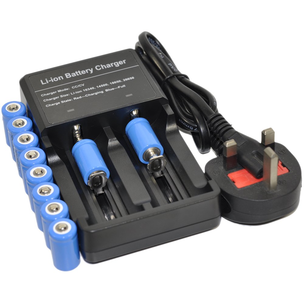 BTBAI 10x 14250 Battery+Charger AC Dual for 3.7V Li-ion Rechargeable ER14250 LS14250 ER14250H 1/2-R6 1/2-AA Top Button (200MA x2) k1a