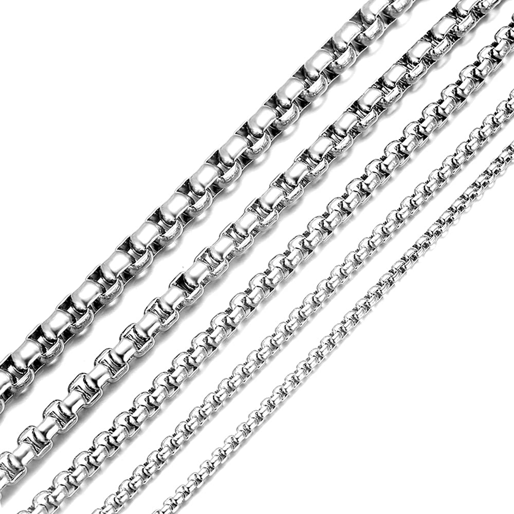 DonDon Men's Curb Chain Necklace Silver Stainless Steel Length 52 cm 20,5" Ø 0,25 cm 0,1"