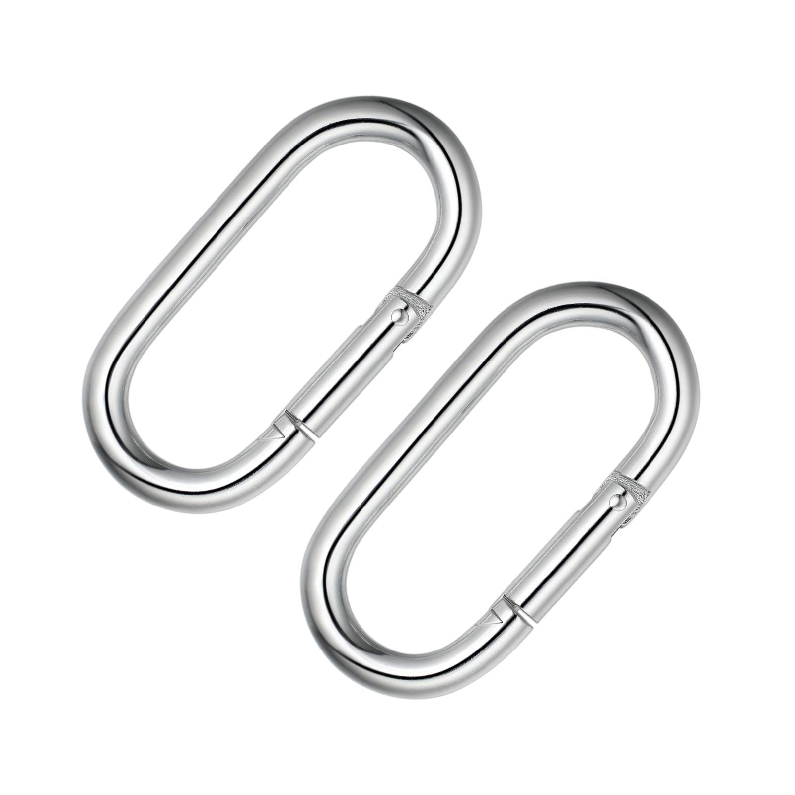 4 Inch Carabiner Clip Heavy Duty Spring Snap Hook Oval Shape 2pcs 10x100mm for Hammock Punching Bags Swing Chairs Gym Equipment Camping Hiking