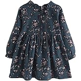 Mud Kingdom Fashion Little Girls Floral Dress Long Sleeve Ruffled Cute Spring Autumn