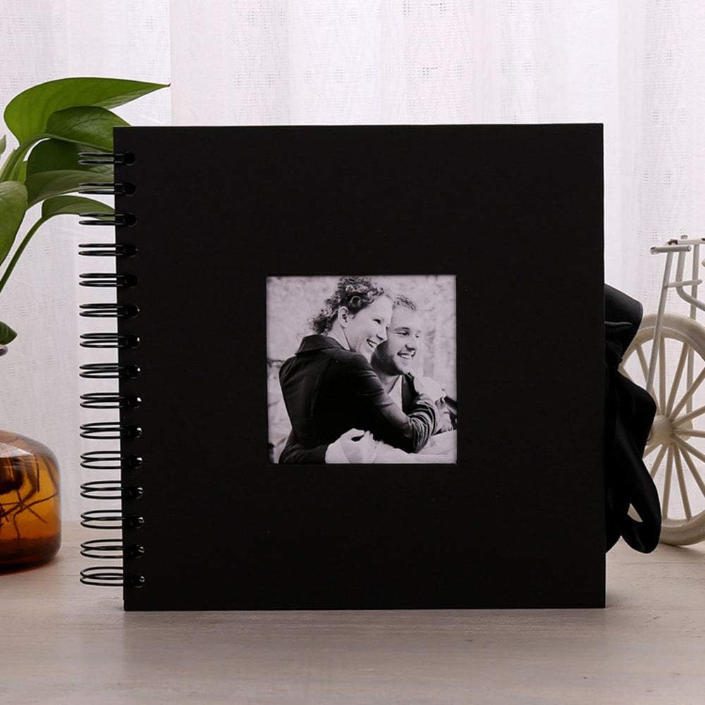 GLIN 12x12 inch Scrapbook, 60 Pages Photo Album with Photo Opening for Valentines Day Gifts, Wedding Guest Book, DIY Anniversary Travel Memory Book