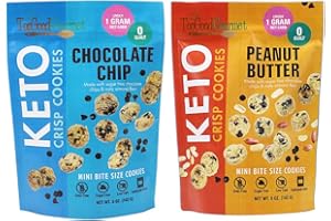 Too Good Gourmet 2 Pack Assorted Chocolate Chip and Peanut Butter Crispy Keto Bite-Size Cookies | Dessert Snacks | Perfectly Baked | Chocolate Chip, Birthday Cake, Lemon, Peanut Butter | Sugar-Free | Grain-Free | Low Carb | 2 each