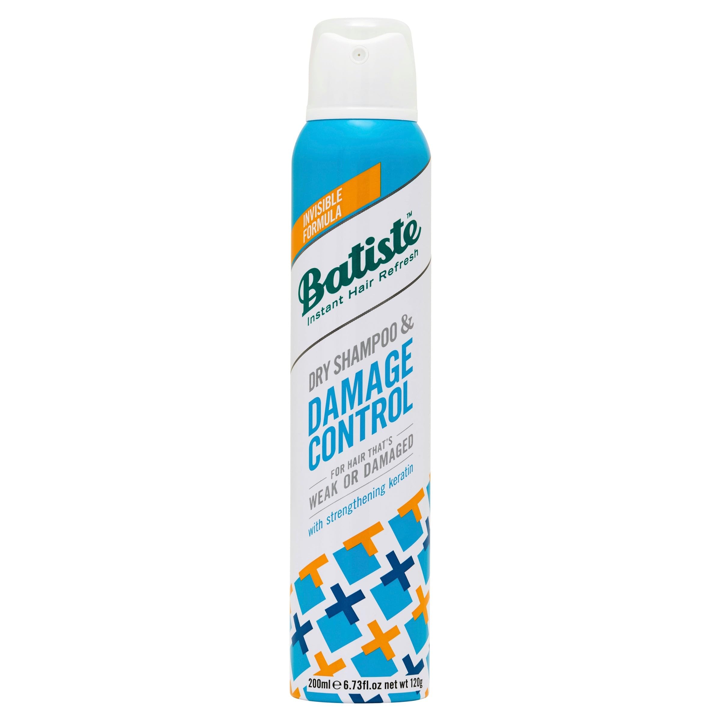 Batiste Dry Shampoo Damage Control 200ml, Hair Benefits For Weak or Damaged Hair, with Keratin, No Rinse Spray to Refresh Hair in Between Washes