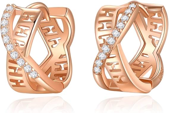 Amazon Co Jp Amazon限定ブランド ピアス レディース 愛の織り フープ ピアスメンズ 中折れ式 金属アレルギー対応 シルバー925 ジルコニア ピアス 男女兼用 アクセサリー 彼氏 誕生日プレゼント 2wayタイプ ピンクゴールド ジュエリー