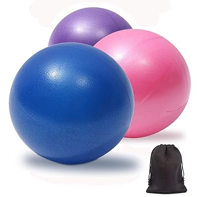 XIECCX Mini Yoga Balls 9 Exercise Ball Pilates Ball Therapy Ball Balance Ball Bender Ball Barre Equipment for Home Stability Squishy Training PhysicalCore Training with Inflatable Straw