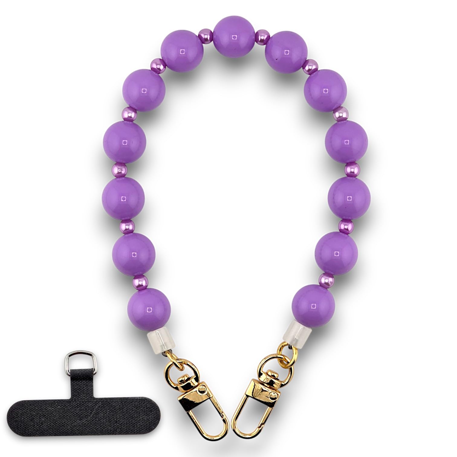 RATASK Mobile Phone Lanyard Wrist Strap, Acrylic Beads Chain Mobile Phone Lanyard, Keychain, charm, (Purple)