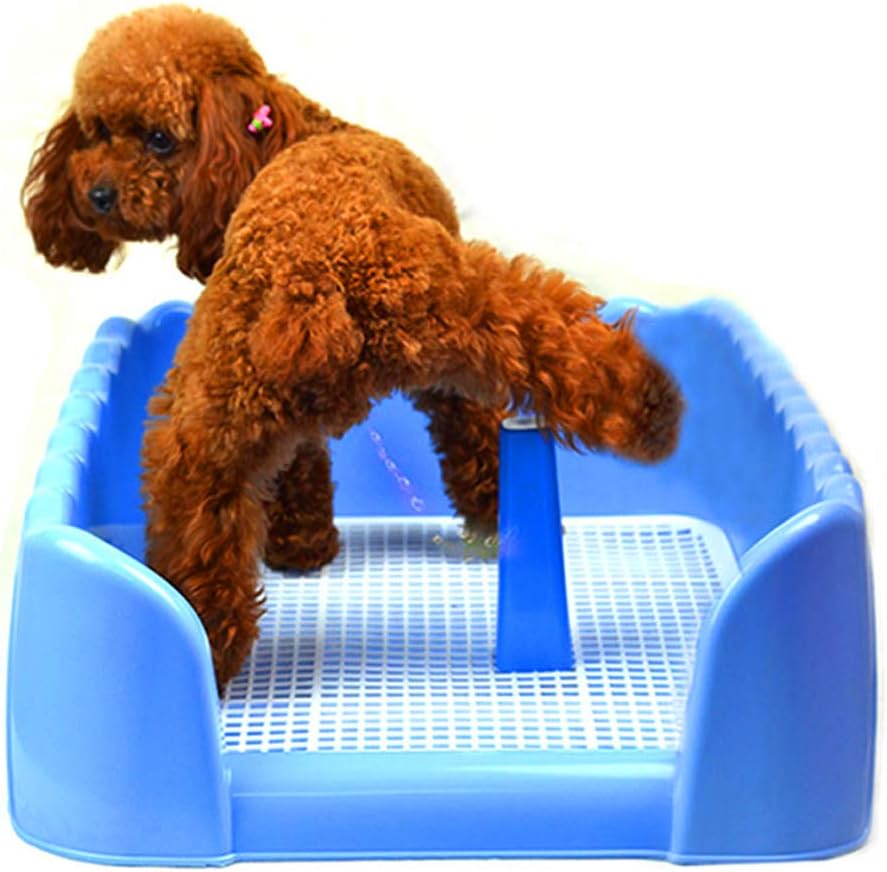 TOOGOO Indoor Pet Dog Puppy Potty Tray with Pee Post Protection