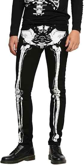 rude black skeleton skinny jeans