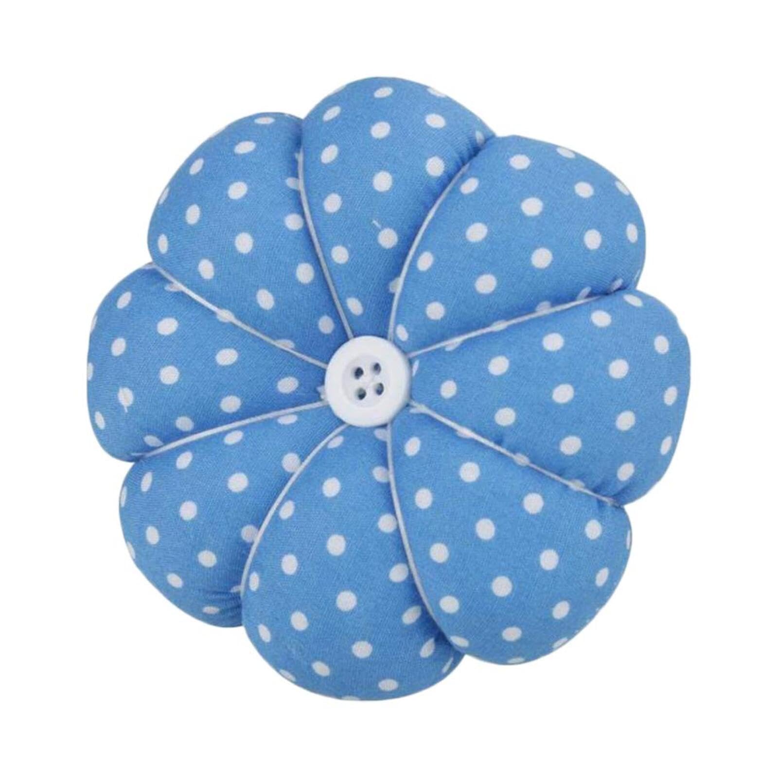 Wrist Pin Cushion Wearable Pumpkin Shape Sewing Pin Cushion for Needlework Sewing (Blue)