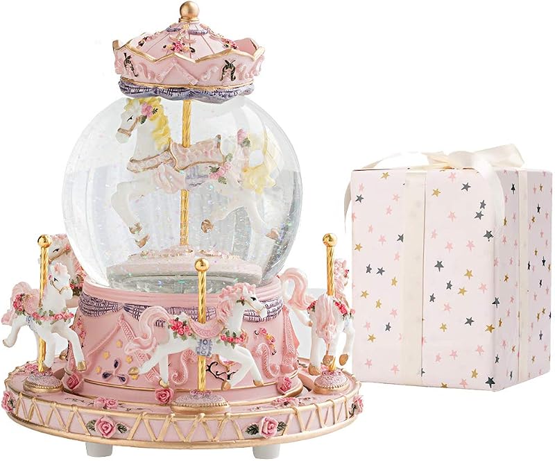 LOVE FOR YOU Color Lights Unicorn Music Box Carousal Ballet Horse Gift