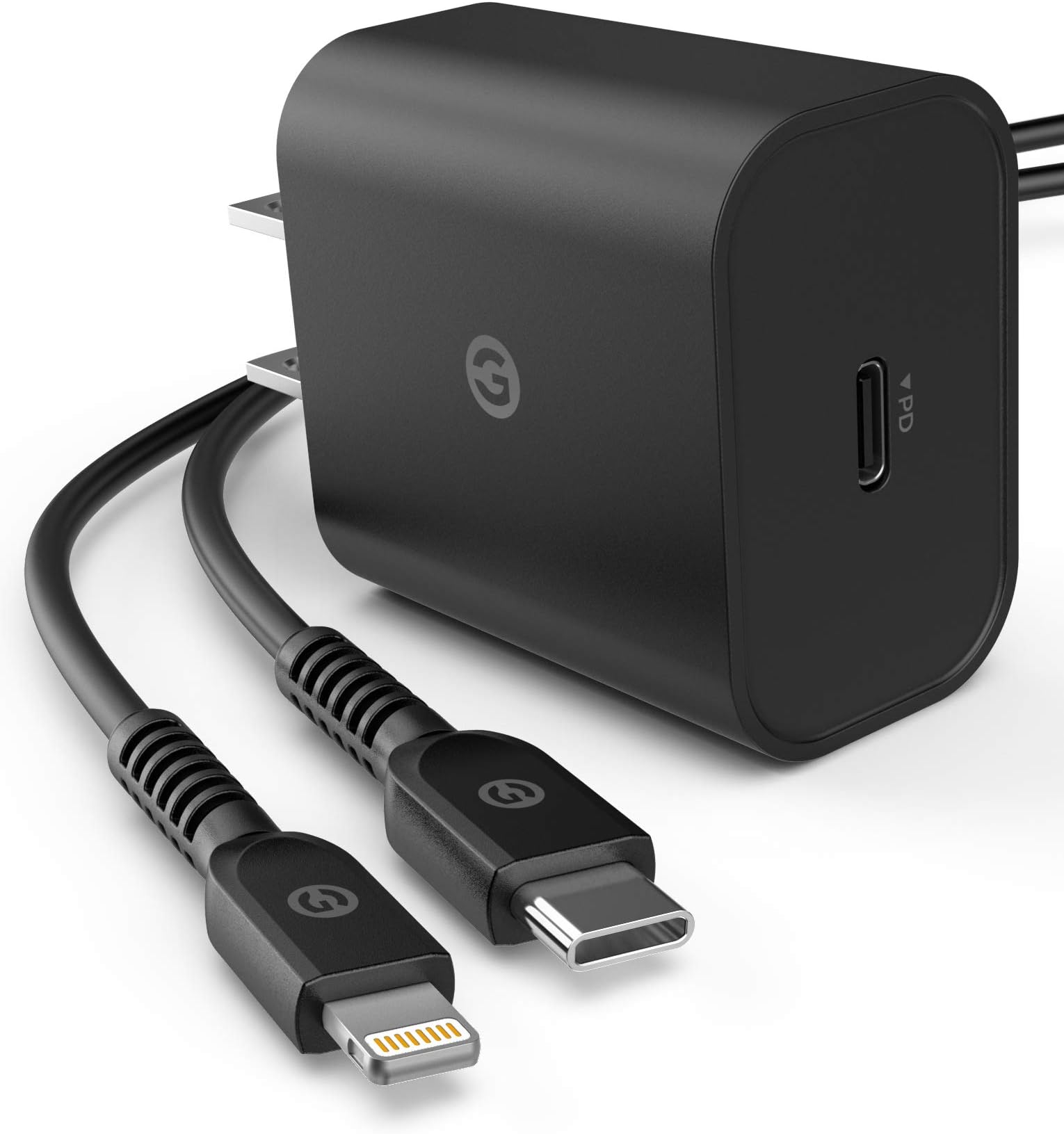Galvanox Fast iPhone Charger with Wall Plug (MFi Apple Certified) USB C to Lightning Cable with 18W USB-C Power Adapter Rapid Charging Supported on iPhone 14, 13, 12, 11 Pro Max