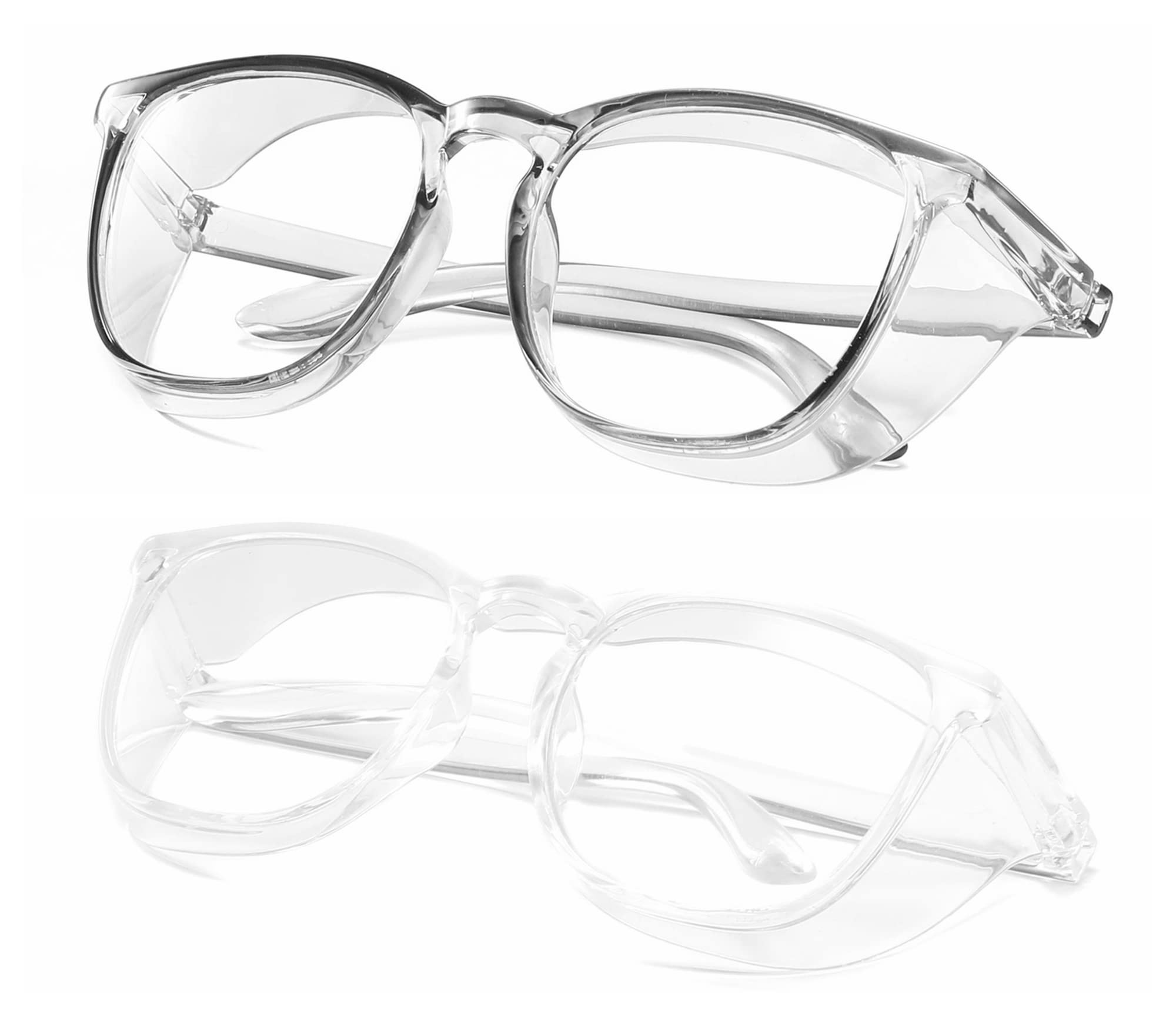 Photo 1 of Alsenor Safety Glasses Anti Fog Goggles Protective Eyewear Blue Light Blocking Anti Dust UV Protection Glasses For Men Women (2 Pack(grey+transparent))