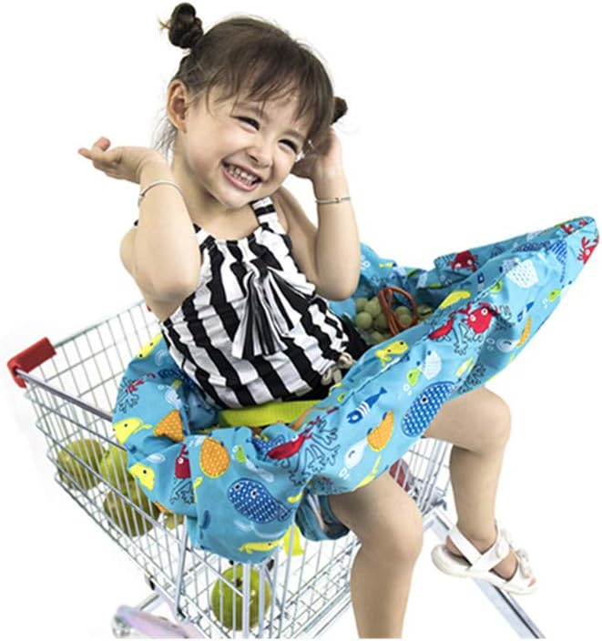 Xputi Upgraded Baby's Shopping Cart Highchair Cover for Boy and Girl with Harness (Catoon)