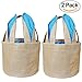 Easter Eggs Basket Bunny Baskets for Kids with Cross-Stitch Line Burlap Gift Bag Round Tote Jute Bags for Embroidery DIY Daily Use (2 Pack, Blue) FH04BL