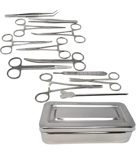 Kit De Dissection 22 Pièces - Acier Inoxydable Pour Médecine, Biologie Et Vétérinaire