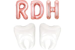BALTEREVER Dentist Graduation Party Decorations RDH Dental Student Graduation Party Decorations Congrats Dentist Grad Balloons Banner Rose Gold RDH Balloon Dental Graduation Decorations for Dental Student