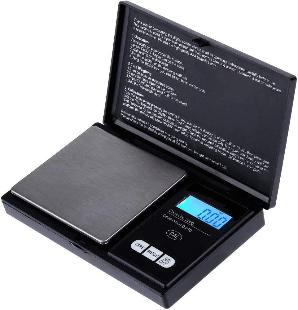 Zacro Digital Kitchen Scale Portable Pocket Scale 200g X 0.01g Mini Weighing Scale Jewelry Scale with LCD Display Batteries Included