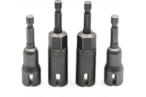 CARBHOME 2PCS Deep Power Wing Nut Driver and 2PCS Slot Wing Nut Driver set for Panel Nuts Screws Eye Q Hanger C Hook Bolt