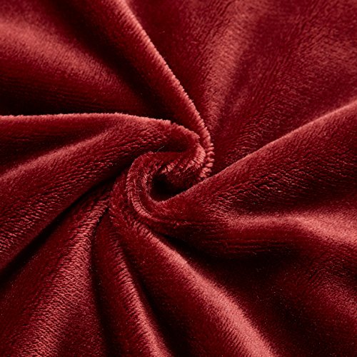 MERRYLIFE Decorative Sherpa Throw Blanket Ultra-Plush Comfort | Soft, Colorful | Home, Couch, Outdoor, Travel Use (60" 70", Burgundy)