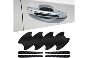 YONWAIT 8 PCS Car Door Handle Sticker, Carbon Fiber Car Door Handle Cover Anti Scratch Car Stickers, Universal Car Door Handle Protective Film, Suitable for Cars, Trucks, SUVs (Black)