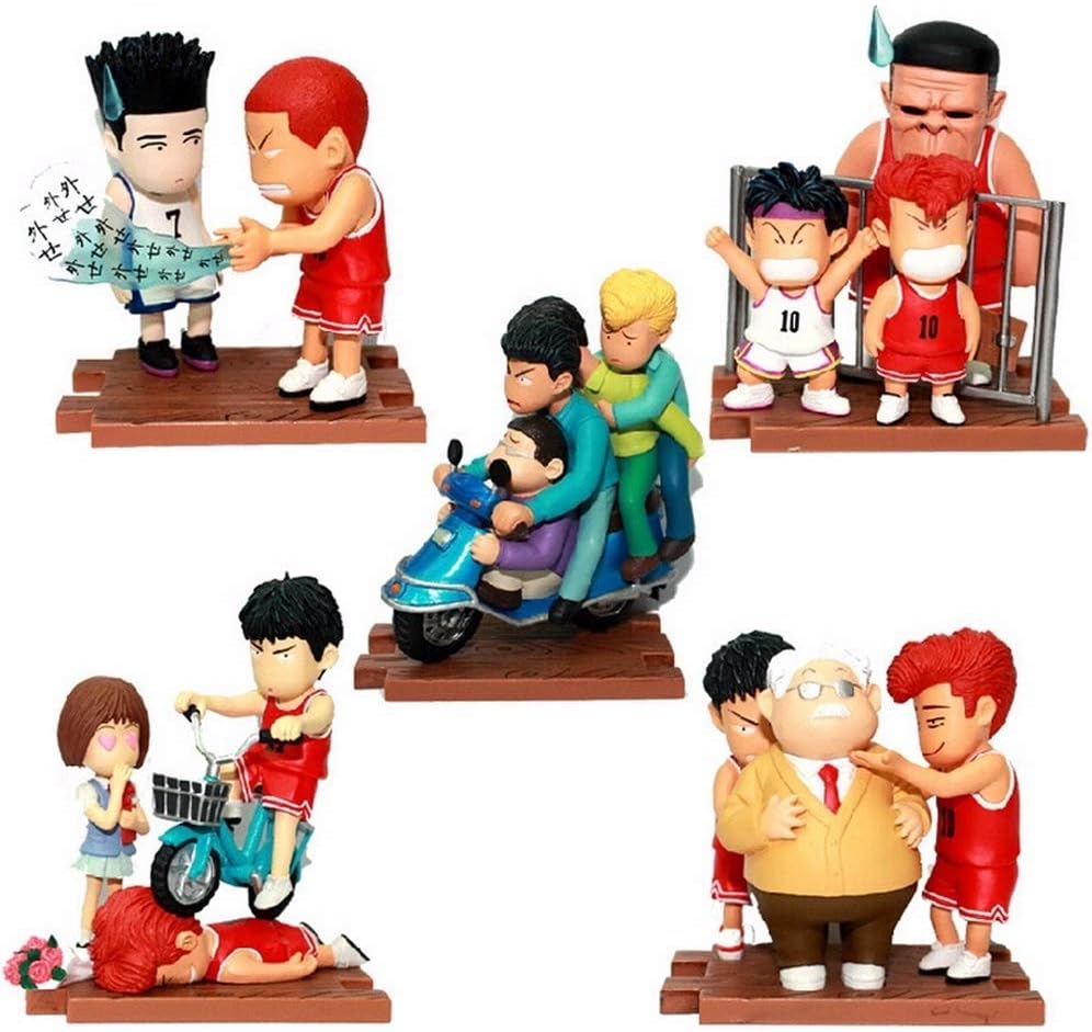 5 pcs/Set Slam Dunk Action Figures Classic Anime Figure 8CM Hot PVC Toys