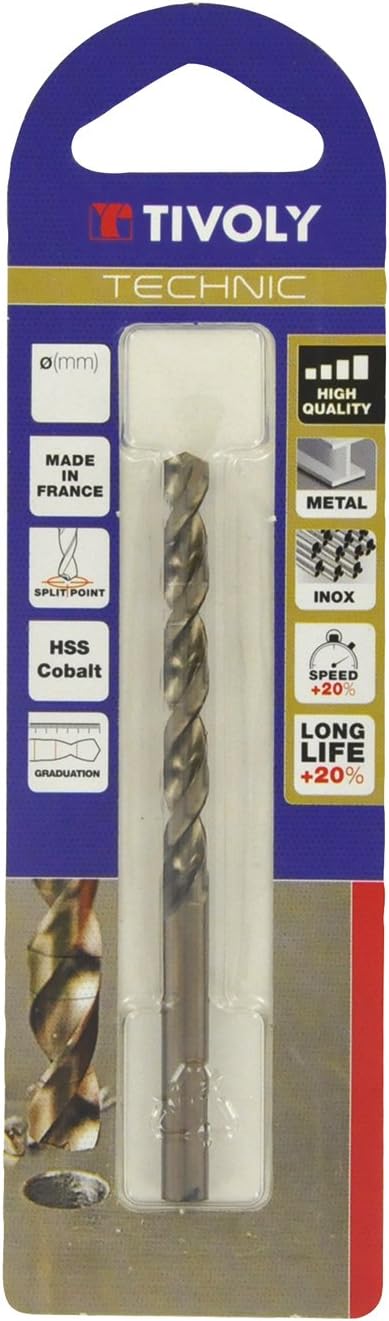 Tivoly Technic Metal Drill Bit in Blister Pack, Clear, 11468520600, Not Concerned, 6 mm