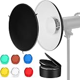 Soonpho 16inch/42cm Bowens Mount White Beauty Dish | Soft Light, Portable with Storage Bag, Aluminum Metal, Six-Color Diffuser, Honeycomb Grid, for Strobe Flash ＆ LED Video Light