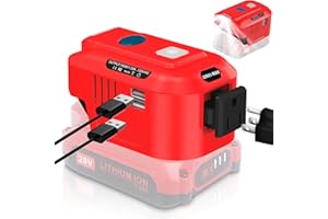ASUNT 150W Power Inverter for Craftsman 20V V20 Battery, DC 20V to AC 110-120V Battery Inverter, Charger Adapter Battery Powered Outlet w/ 2 USB Ports&AC Outlet&LED Light