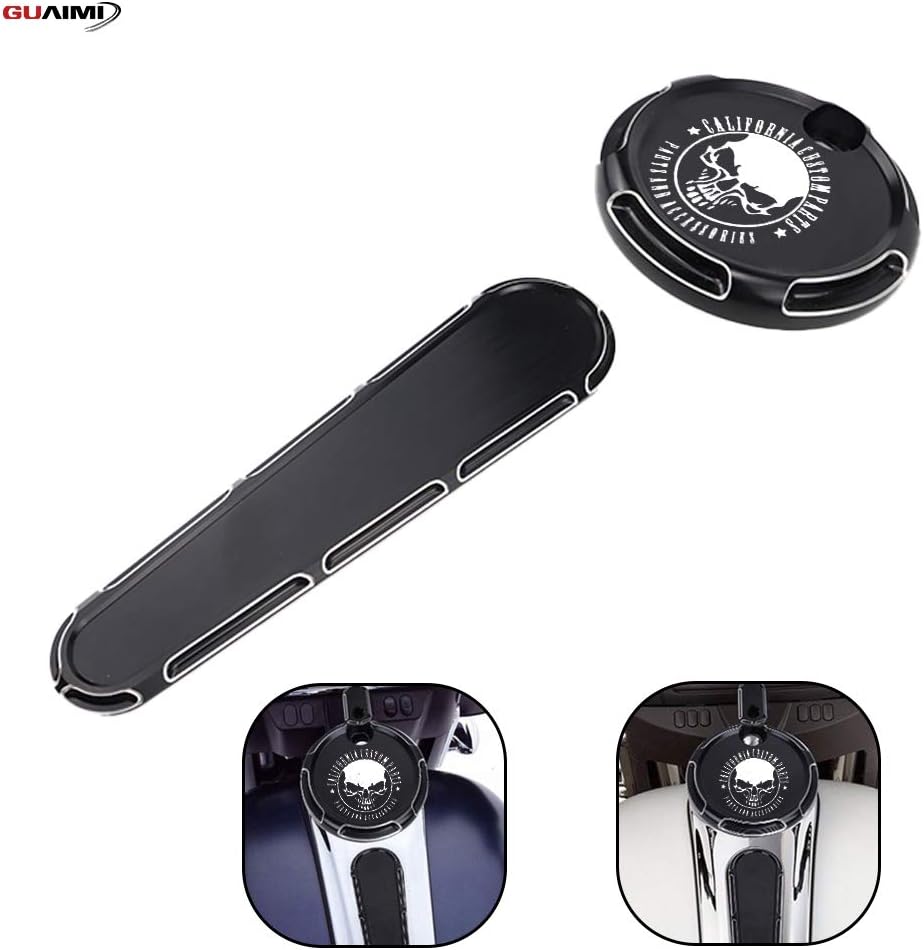 GUAIMI Fuel Tank Door Cover Dash Insert Panel for Harley Davidson Touring Electra Street Glide FLHX FLTR FLHT 2008-2018 - California Skull