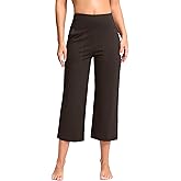 G Gradual Women's Capri Pants with Pockets High Waist Yoga Pants Wide Leg Workout Summer Pants for Casual, Travel, Exercise