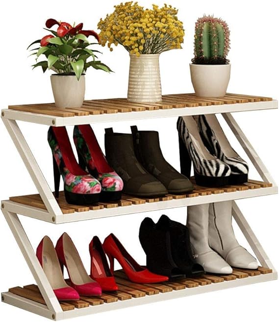 JB-XJ Zapatero De Madera Plegable Estante para Almacenamiento De