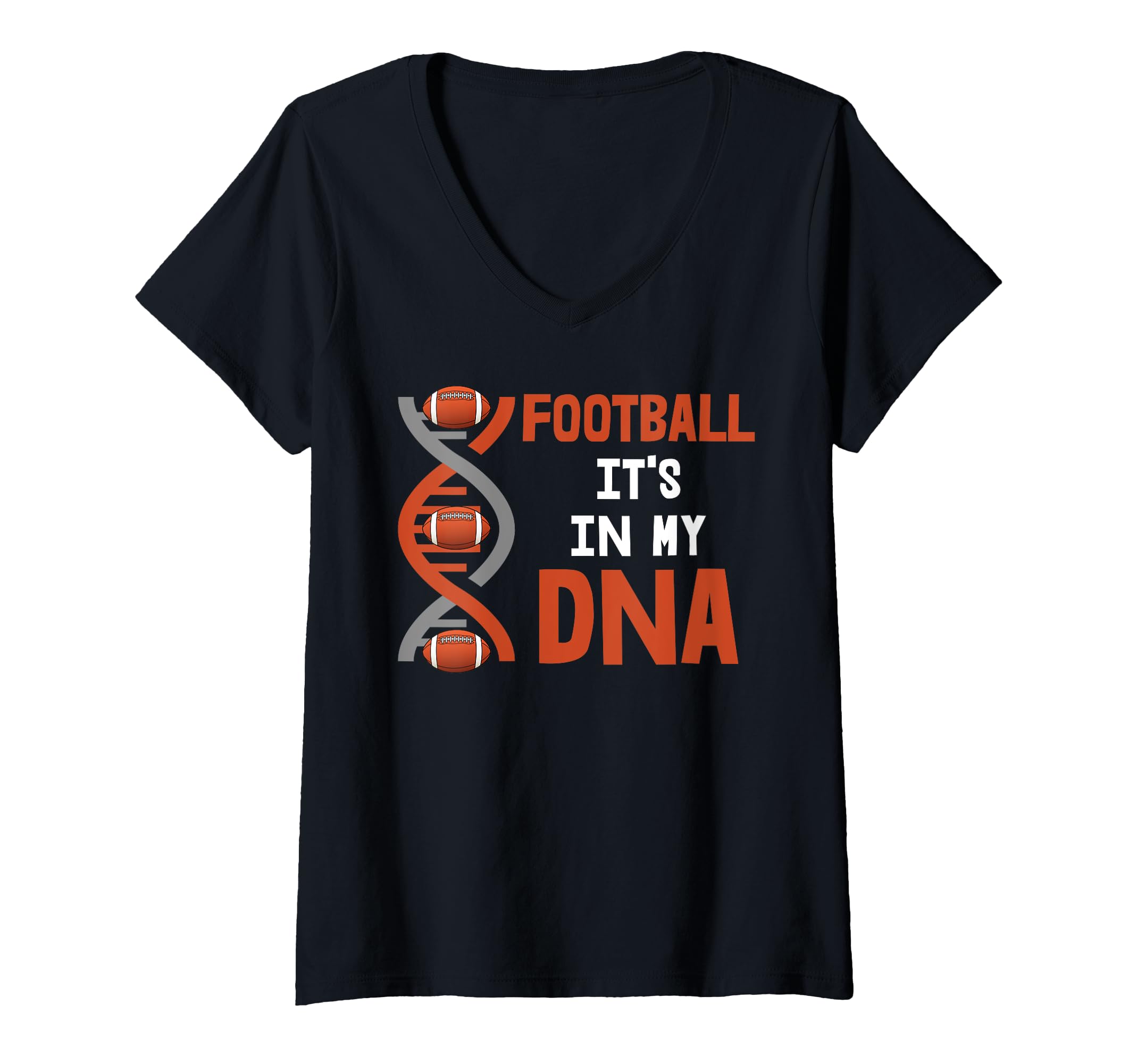 Womens Football It's In My DNA V-Neck T-Shirt