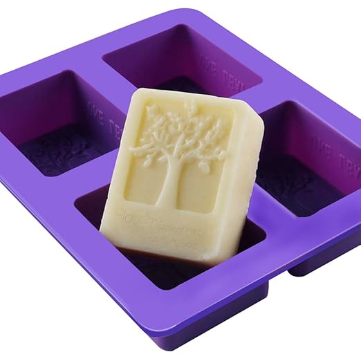 Outflower 4 quadratisch Hohlraum, Rechteck DIY Seife Form Jelly Ice Kuchen Schokolade Silikon Formen … (B)