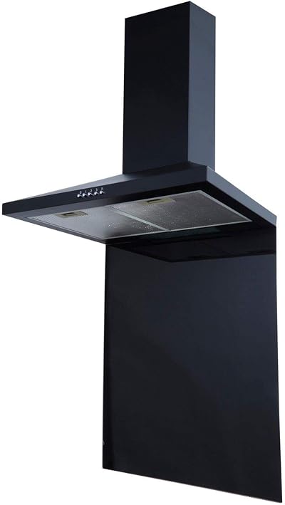 SIA SP60BL Toughened Glass Splashback 60x75 cm Black for Kitchens