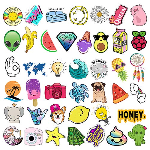 Vsco Stickers for Water Bottles Big 42-Pack Cute Aesthetic Trendy Waterproof Vinyl Stickers for Teens Kids Girls and Boys, Perfect for Laptop Phone Travel Guitar Bike Helmet Car