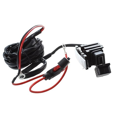 SODIAL(R) Motorrad Fahrrad USB Stromversorgung Port Einfassung Ladegeraet fuer Handy 12V/ 24V