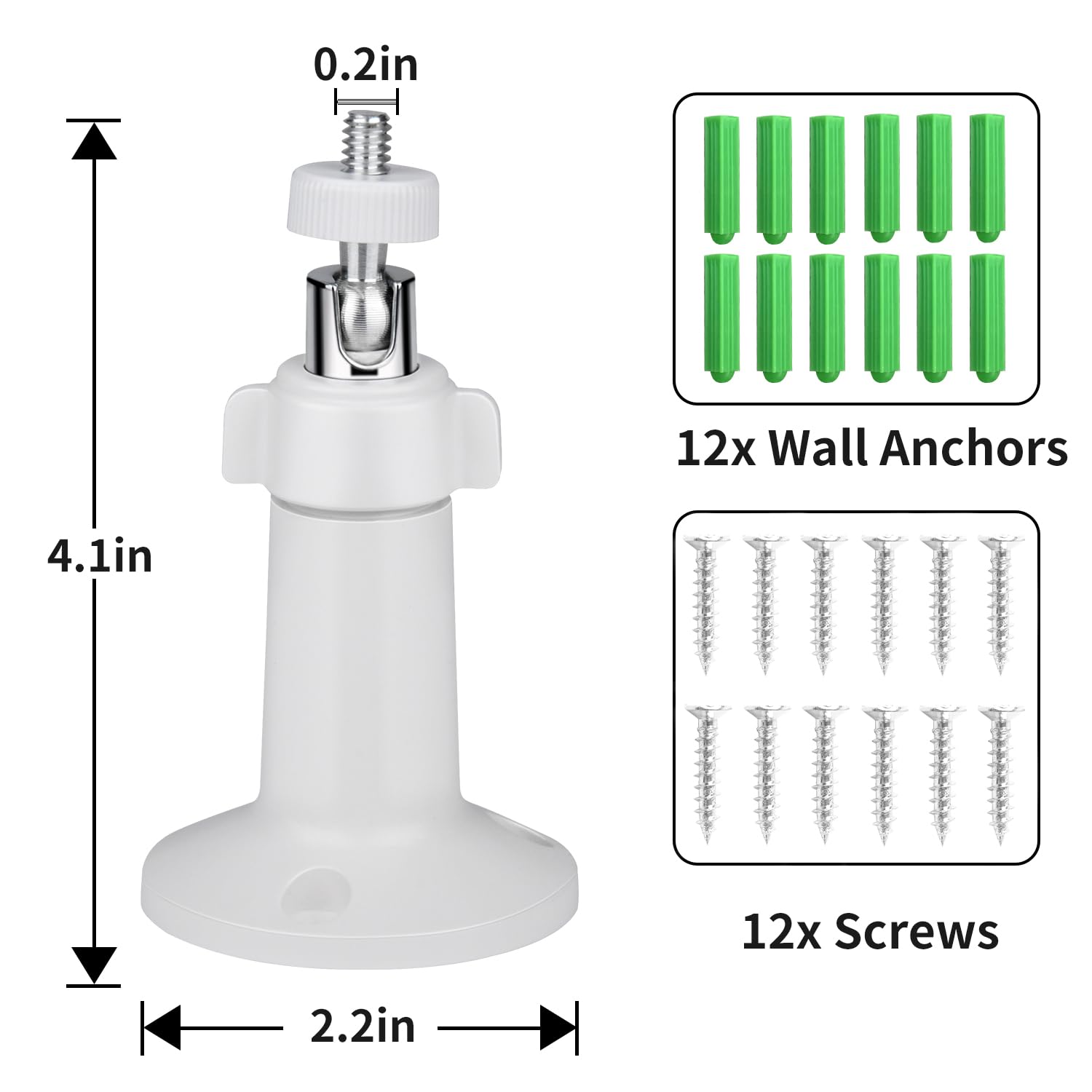 Wall Mount for All Arlo Camera, Arlo Pro, Arlo Pro 2, Arlo Pro 3,Arlo Ultra, Arlo Essential, eufyCam E/2C, Ultra/Ultra 2, & Others - Ring Stick Up Cam Battery with 1/4 Screw Head (4pack)