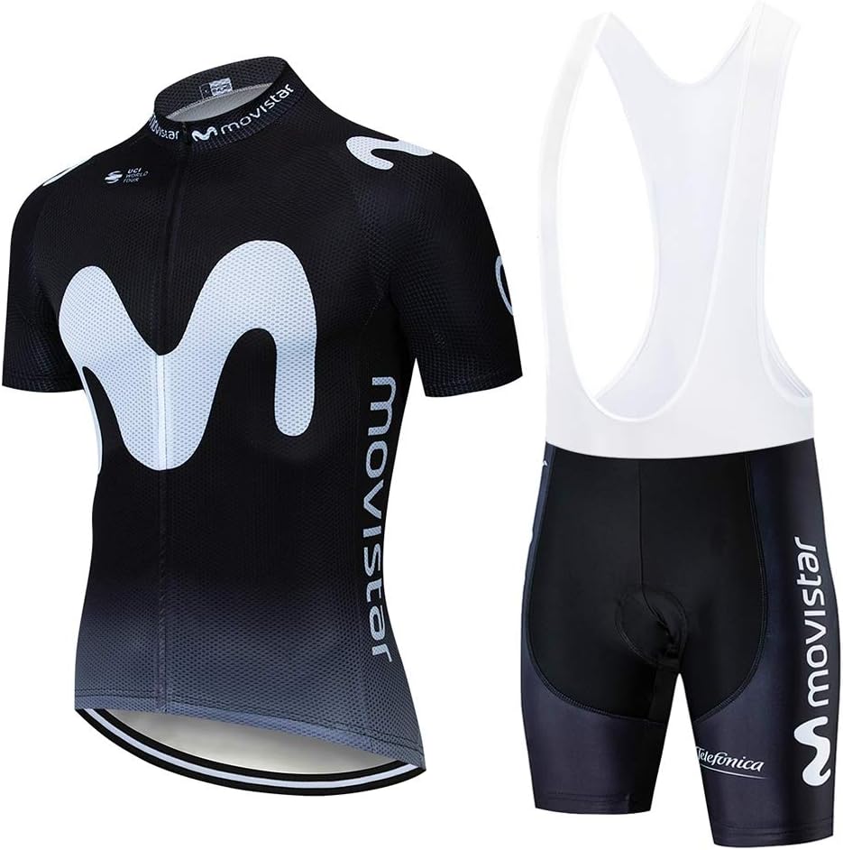 FMHAO Cycling Jerseys for Men Short Sleeve Bike Shirt+Bib Shorts MTB Team Clothing Set