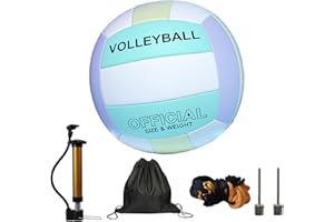 PETIT MANON Volleyball Official Size 5, Volleyball Kit, Volleyballs, Soft Volleyball Beach Volleyball Pool Volleyball for Indoor Outdoor Beach, Training Equipment Volleyball Training, Competition, Gym