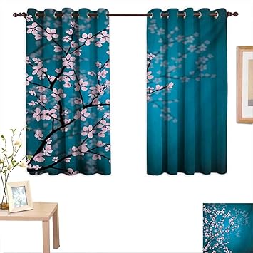 Amazon Com Martindecor Teal Decor Curtains By Pink Blossoms