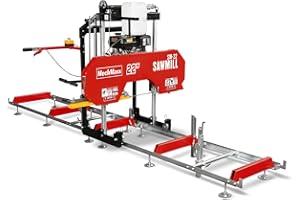 MechMaxx 22" inch Portable Sawmill, 270cc 9HP Gasoline Engine, 20" Board Width, 13' Track Length, Model SM-22